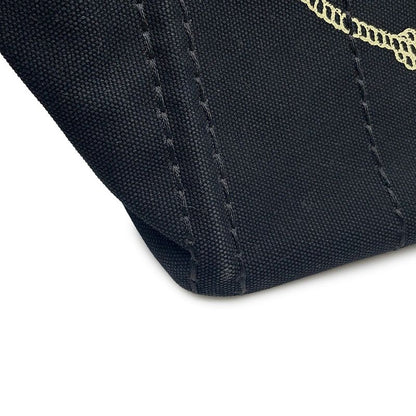 Prada Canapa Logo Wood Handle Canvas 2-Way Shoulder Bag