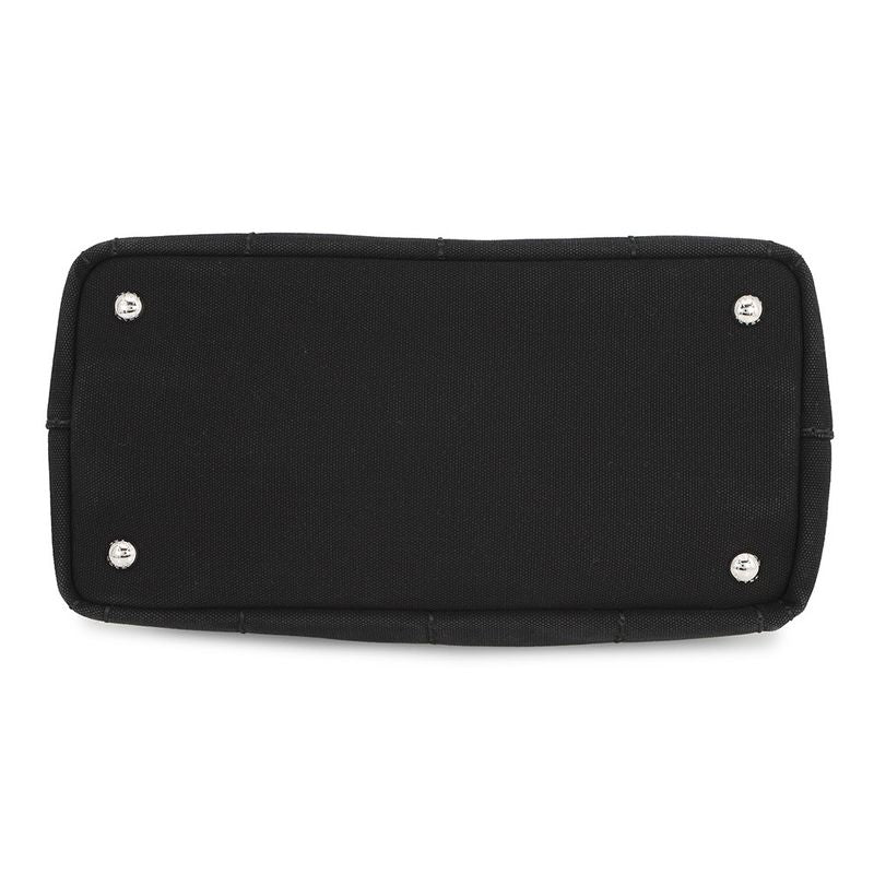 Prada Canapa Logo Wood Handle Canvas 2-Way Shoulder Bag