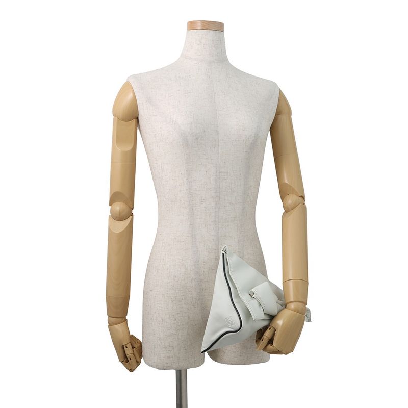 Loewe Clutch Ribbon Leather White