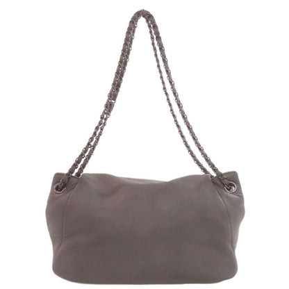 Chanel Chain Shoulder CC Logo Bag Lambskin Dark Gray