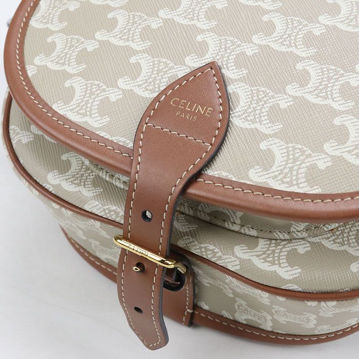 Celine Midi Amforco Triomphe Canvas Crossbody Shoulder Bag Leather