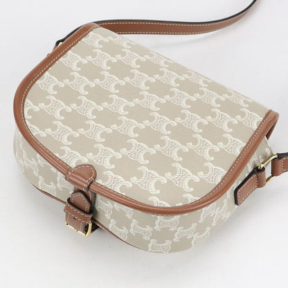 Celine Midi Amforco Triomphe Canvas Crossbody Shoulder Bag Leather
