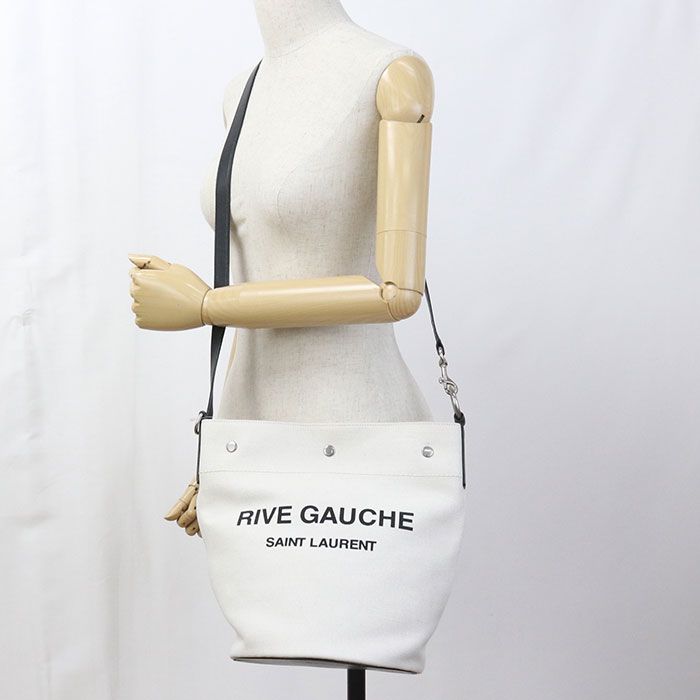 Saint Laurent Bucket Bag 2-Way Rive Gauche Faaaz Canvas