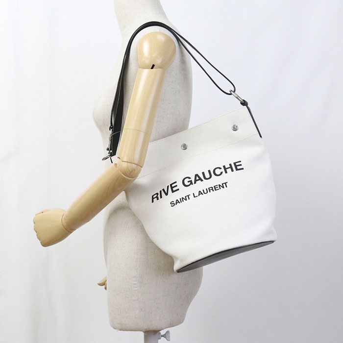 Saint Laurent Bucket Bag 2-Way Rive Gauche Faaaz Canvas