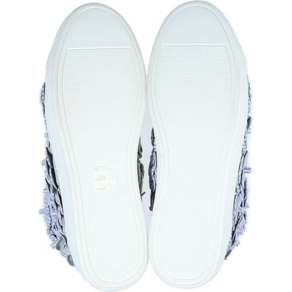 Chanel Camellia High Cut Sneakers Blue White
