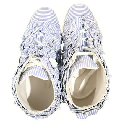Chanel Camellia High Cut Sneakers Blue White