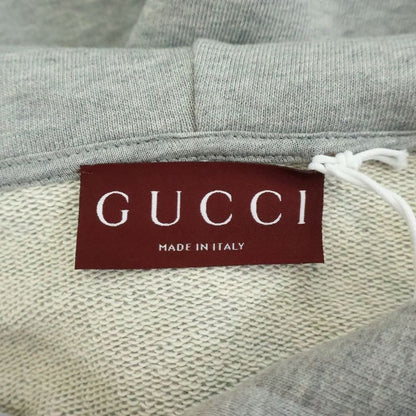 Gucci Hoodie Logo Print Pullover Sweatshirt Gray Sweater