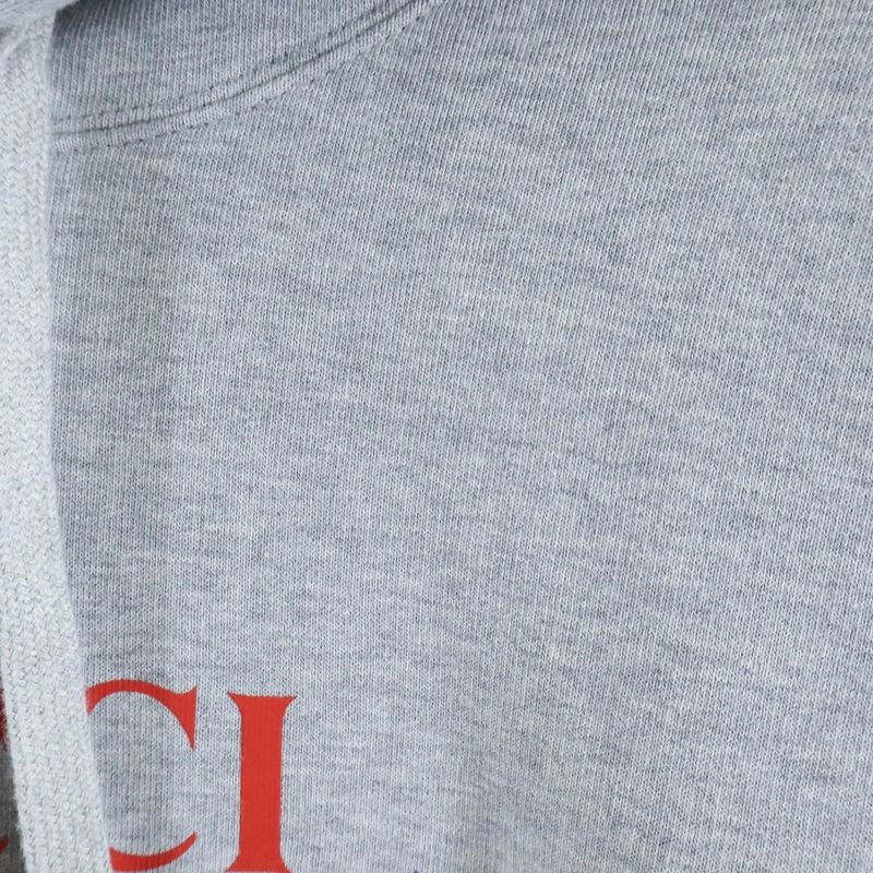 Gucci Hoodie Logo Print Pullover Sweatshirt Gray Sweater