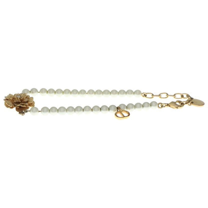Dior Faux Pearl Flower Bracelet Gold