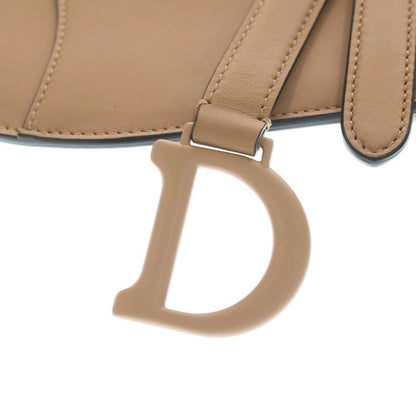 Dior Saddle Flat Belt Pouch Waist Bag Beige Leather