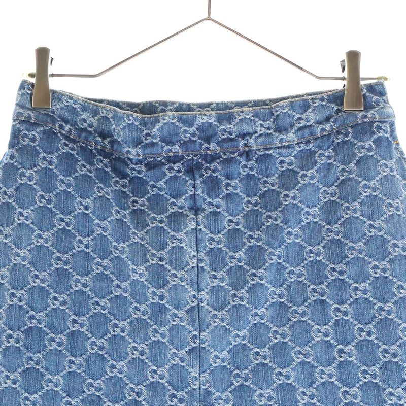 Gucci GG Jacquard Denim Skirt Indigo