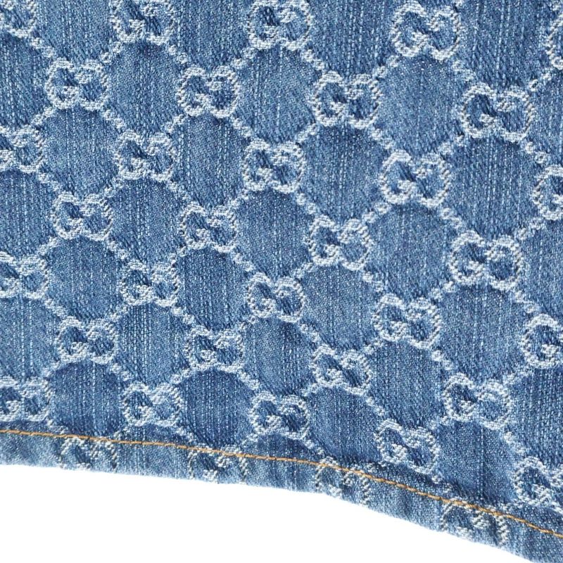 Gucci GG Jacquard Denim Skirt Indigo