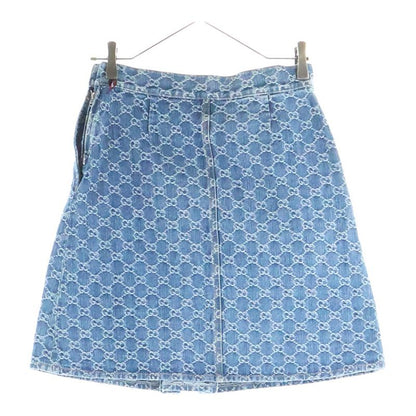 Gucci GG Jacquard Denim Skirt Indigo