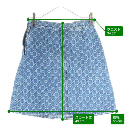 Gucci GG Jacquard Denim Skirt Indigo