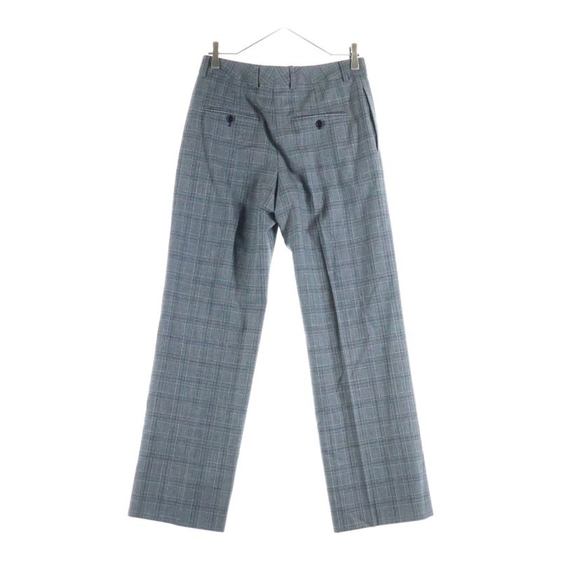 Celine Jaggy Check Wool Slack Pants Gray