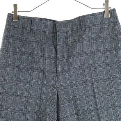 Celine Jaggy Check Wool Slack Pants Gray