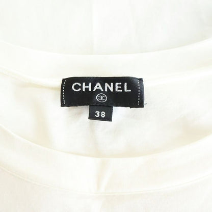 Chanel Front Logo Print Crew Neck Short Sleeve T-Shirt White
