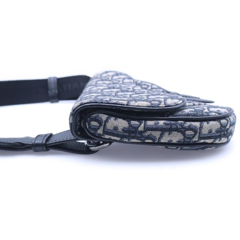 Dior Oblique Saddle Belt Bag Navy Leather