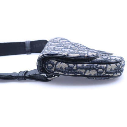 Dior Oblique Saddle Belt Bag Navy Leather