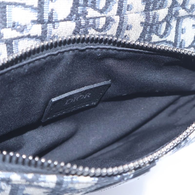 Dior Oblique Saddle Belt Bag Navy Leather