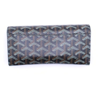 Goyard Herringbone Pattern Varenne Flap Wallet Brown