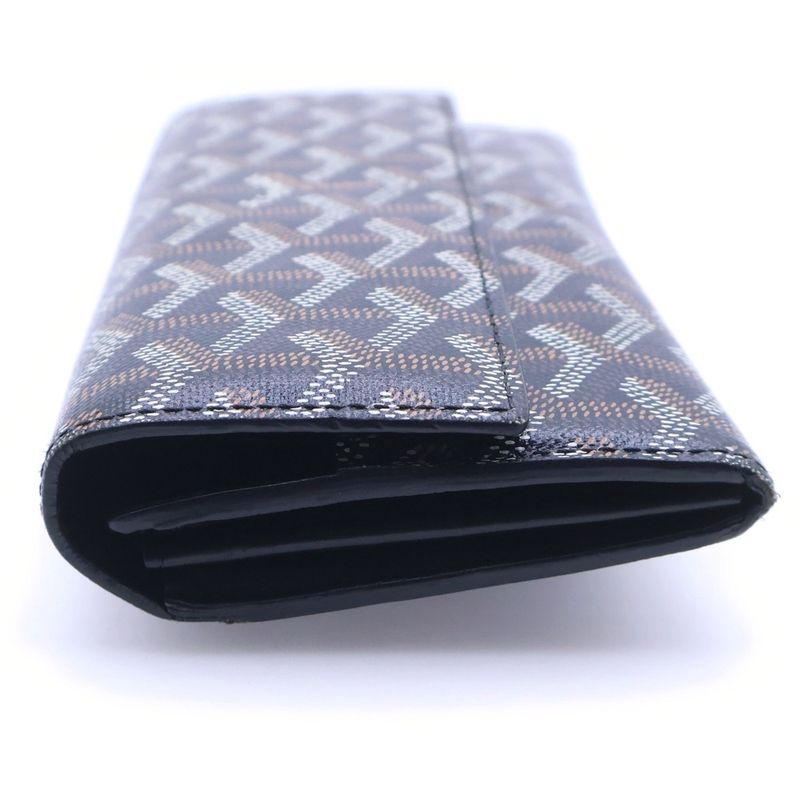 Goyard Herringbone Pattern Varenne Flap Wallet Brown