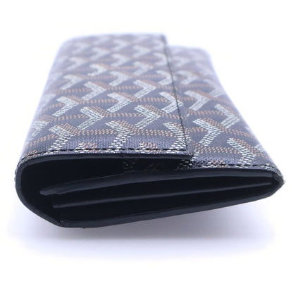 Goyard Herringbone Pattern Varenne Flap Wallet Brown