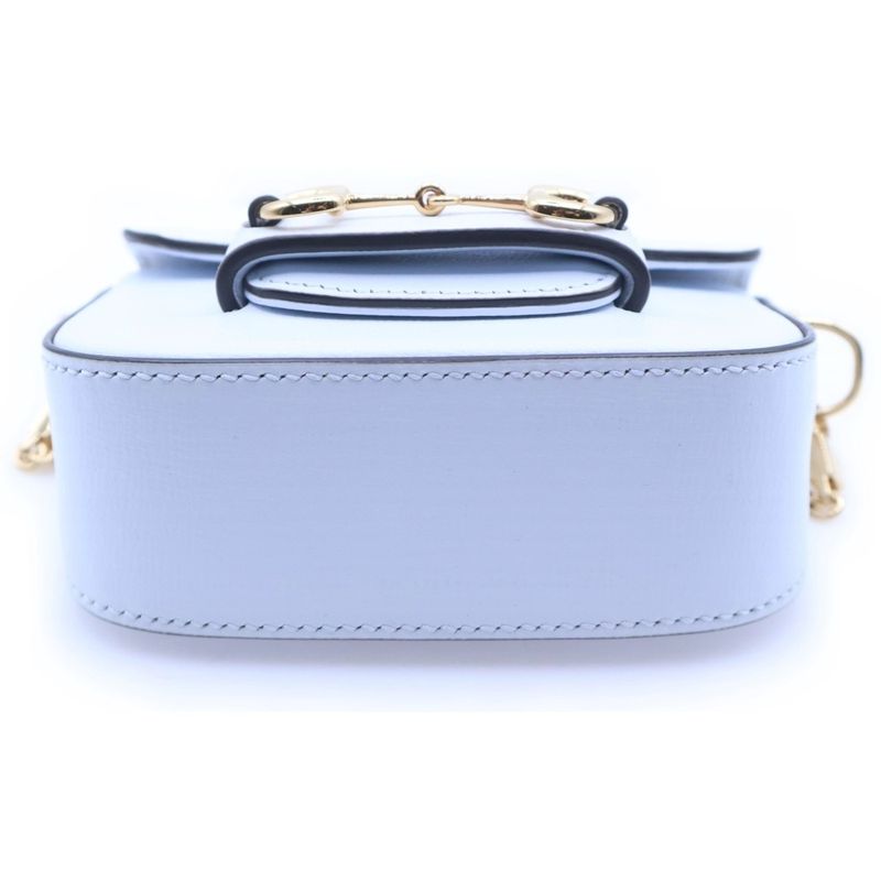 Gucci Horsebit Super Mini Leather Chain Shoulder Bag Blue
