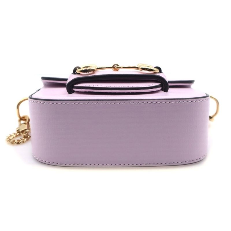 Gucci Horsebit Super Mini Leather Chain Shoulder Bag Pink