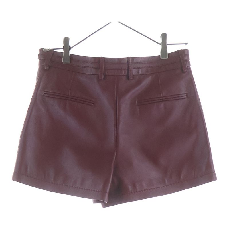 Gucci Horsebit Leather Shorts Red Pants Bordeaux