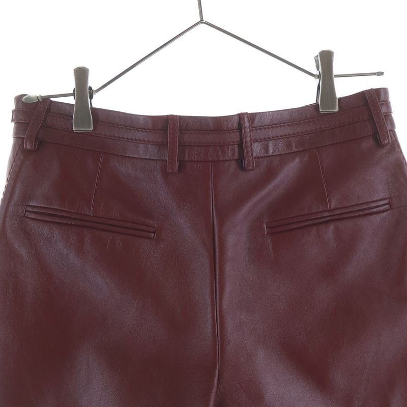 Gucci Horsebit Leather Shorts Red Pants Bordeaux