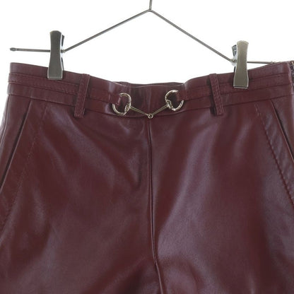 Gucci Horsebit Leather Shorts Red Pants Bordeaux
