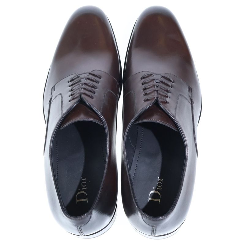 Dior Plain Toe Leather Shoes Brown