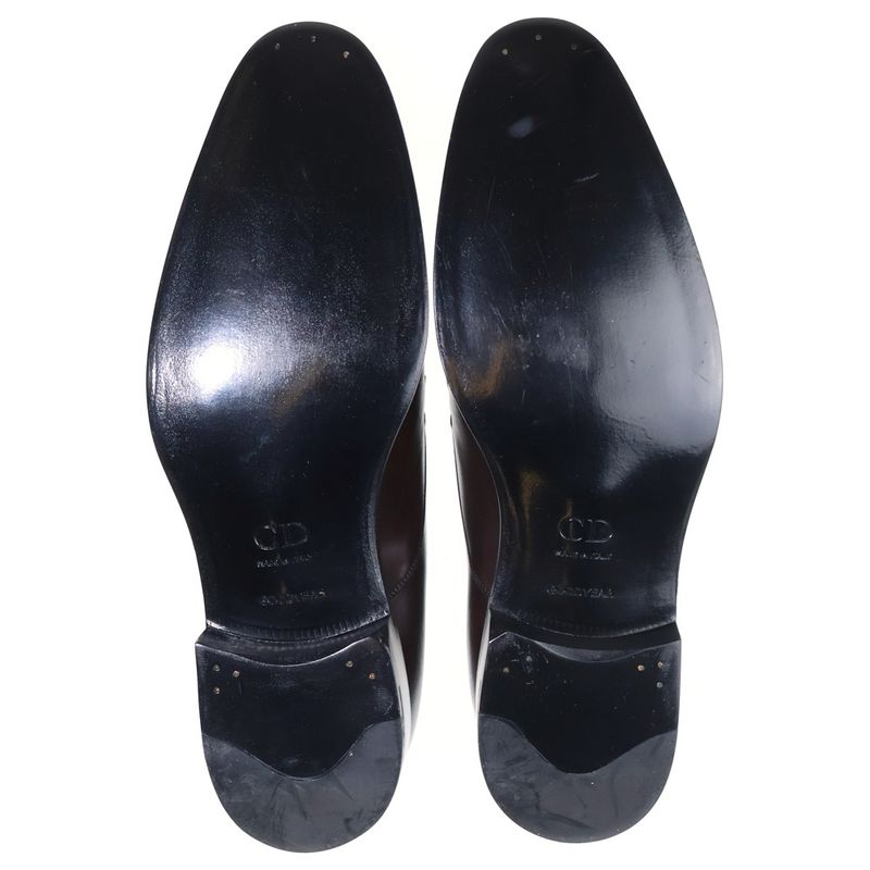 Dior Plain Toe Leather Shoes Brown