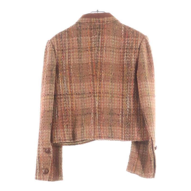 Chanel Creations Tweed Button Jacket Brown