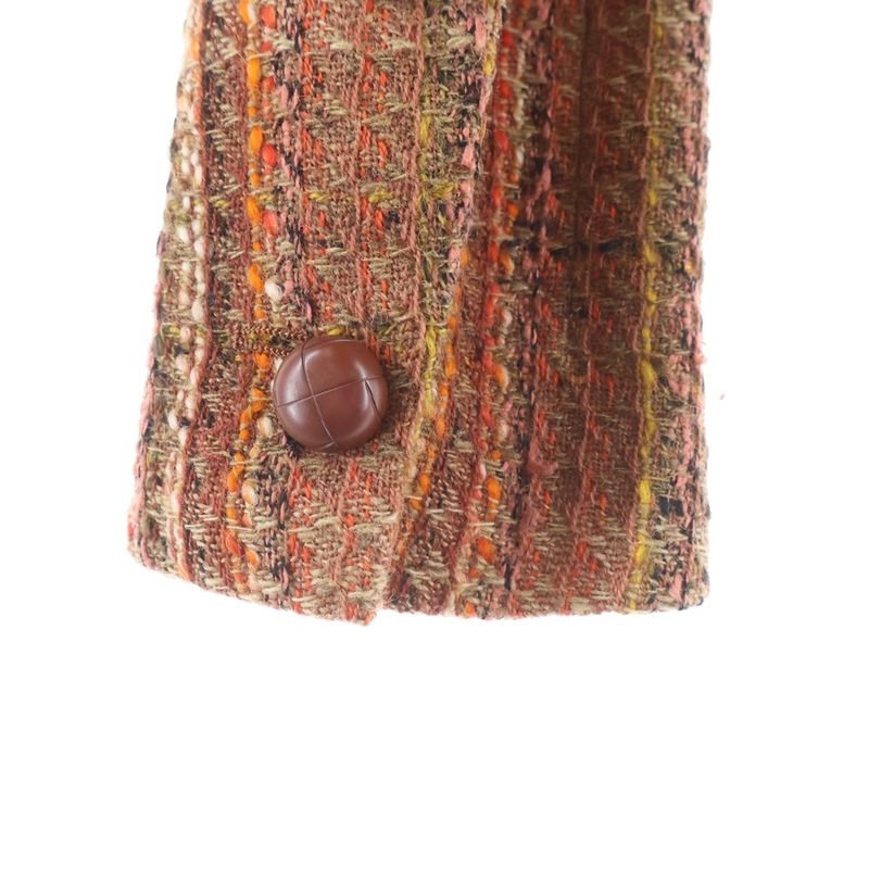 Chanel Creations Tweed Button Jacket Brown