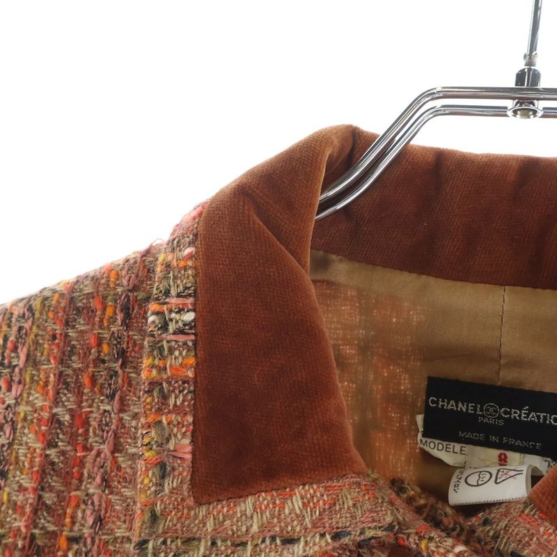 Chanel Creations Tweed Button Jacket Brown