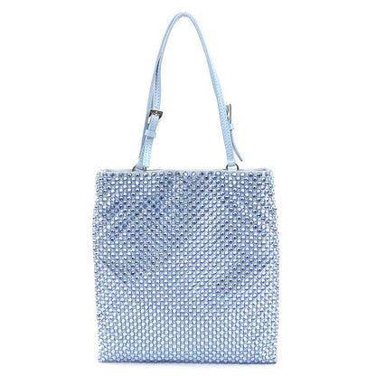 Prada Handbag Satin Blue Light