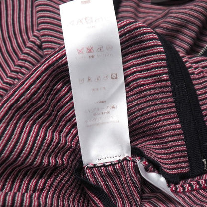 Louis Vuitton Knit Top XS LV Logo Embroidery Zip Up High Red Navy Border Pattern