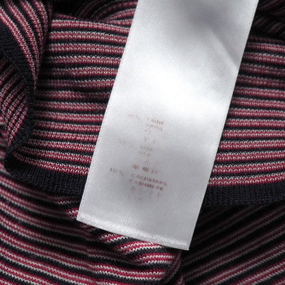 Louis Vuitton Knit Top XS LV Logo Embroidery Zip Up High Red Navy Border Pattern