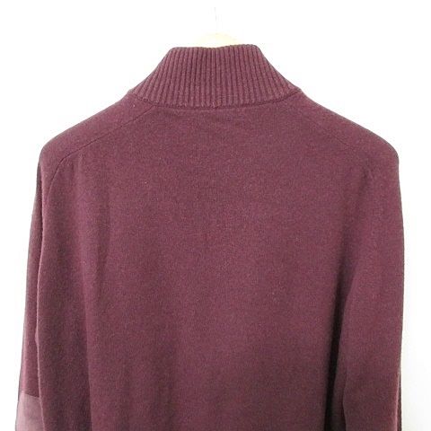 Prada Knit Sweater Long Sleeve Half Zip High Neck Elbow Patch