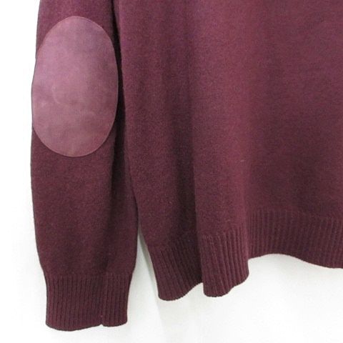 Prada Knit Sweater Long Sleeve Half Zip High Neck Elbow Patch