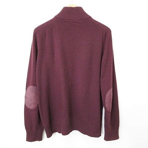 Prada Knit Sweater Long Sleeve Half Zip High Neck Elbow Patch