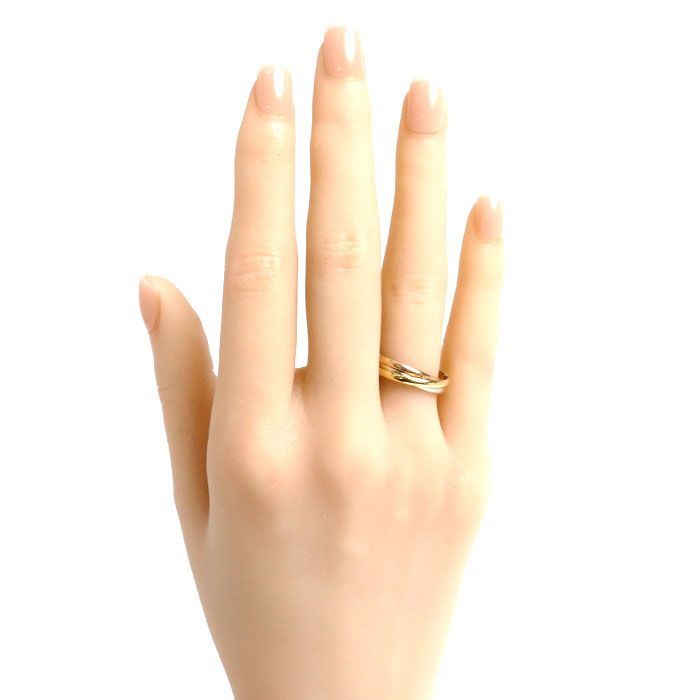 Cartier 18K Yellow Gold PG WG Trinity les Must de Cartier Ring 55