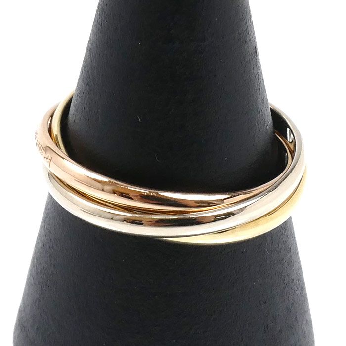 Cartier 18K Yellow Gold PG WG Trinity les Must de Cartier Ring 55