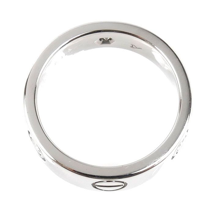 Cartier 18K White Gold Love Ring Half Diamond