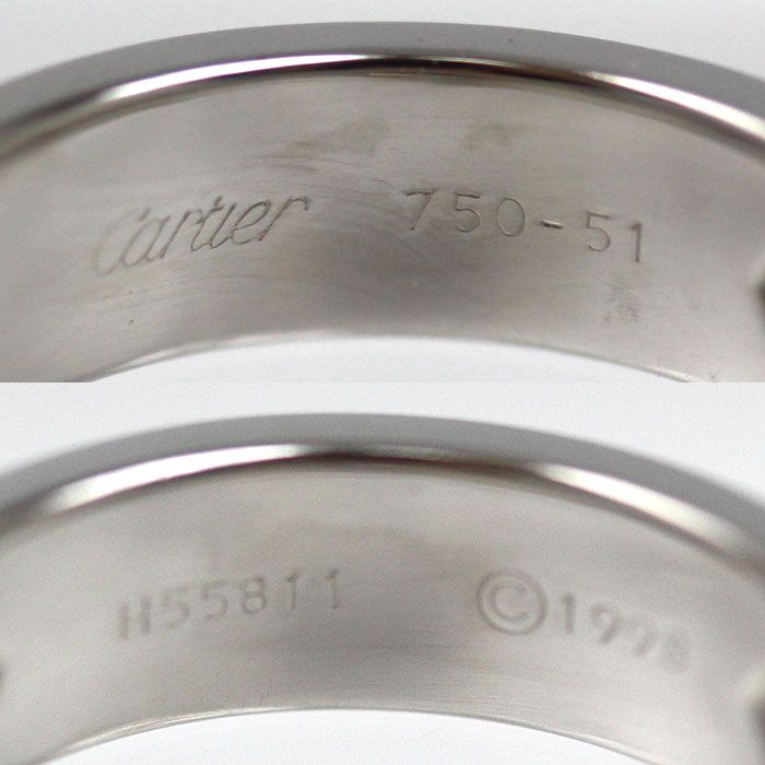 Cartier 18K White Gold Love Ring Half Diamond