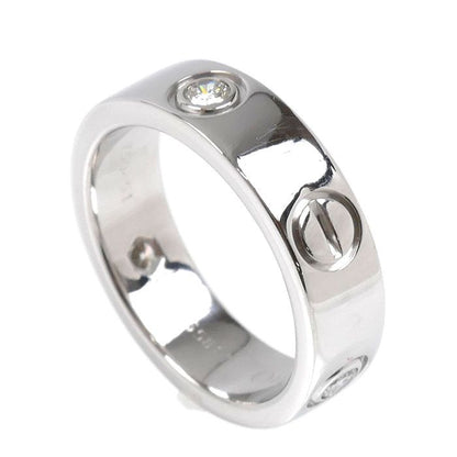 Cartier 18K White Gold Love Ring Half Diamond