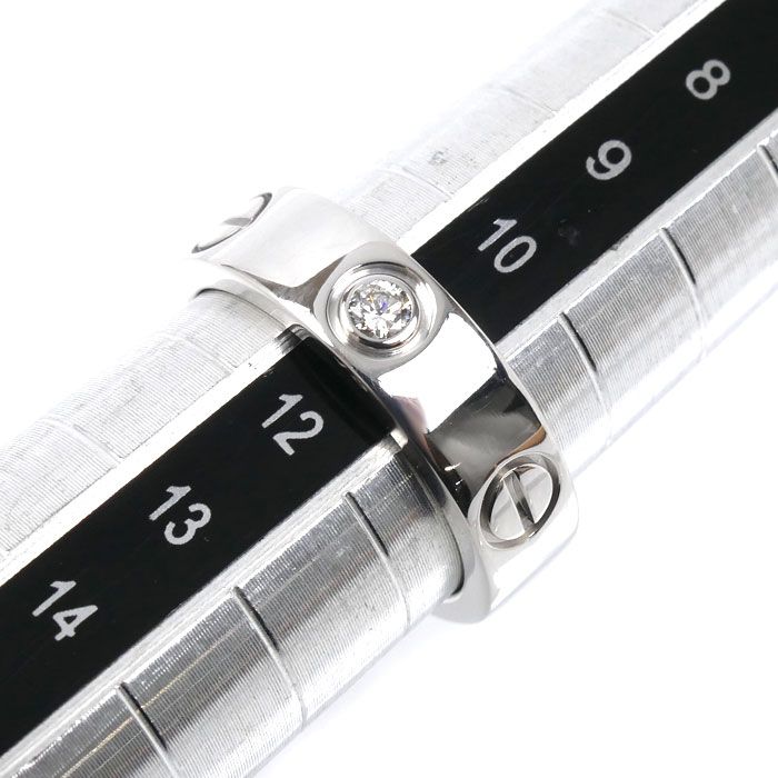 Cartier 18K White Gold Love Ring Half Diamond