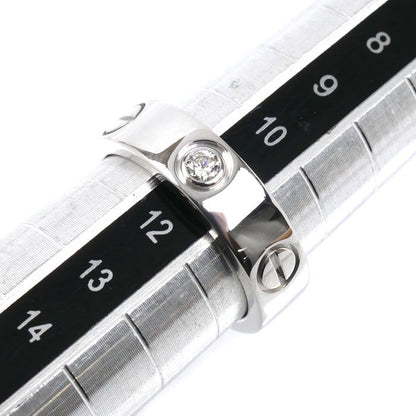 Cartier 18K White Gold Love Ring Half Diamond